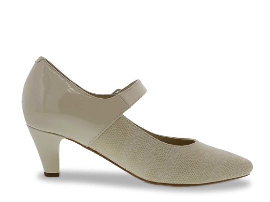 New Ros Hommerson Kiki Mary Jane Pump Beige