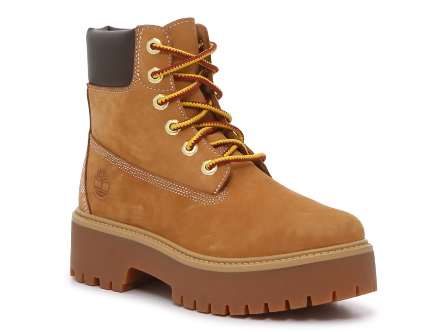 Clearance Timberland Stone Street Combat Boot - Women'S Wheat Beige