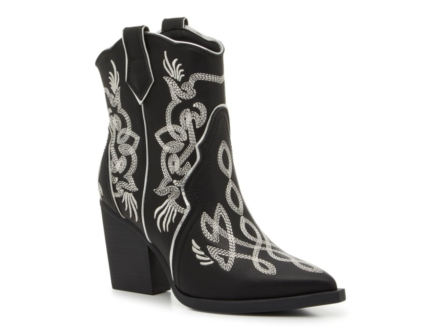 Clearance Mia Wendi Cowboy Bootie Black/Silver