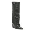 Clearance Steve Madden Corenne Foldover Wedge Boot Black