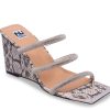 Hot Ninety Union Angel Sandal Off White Snake Print