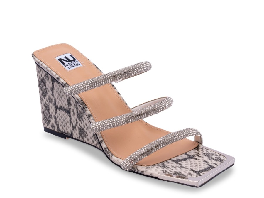 Hot Ninety Union Angel Sandal Off White Snake Print