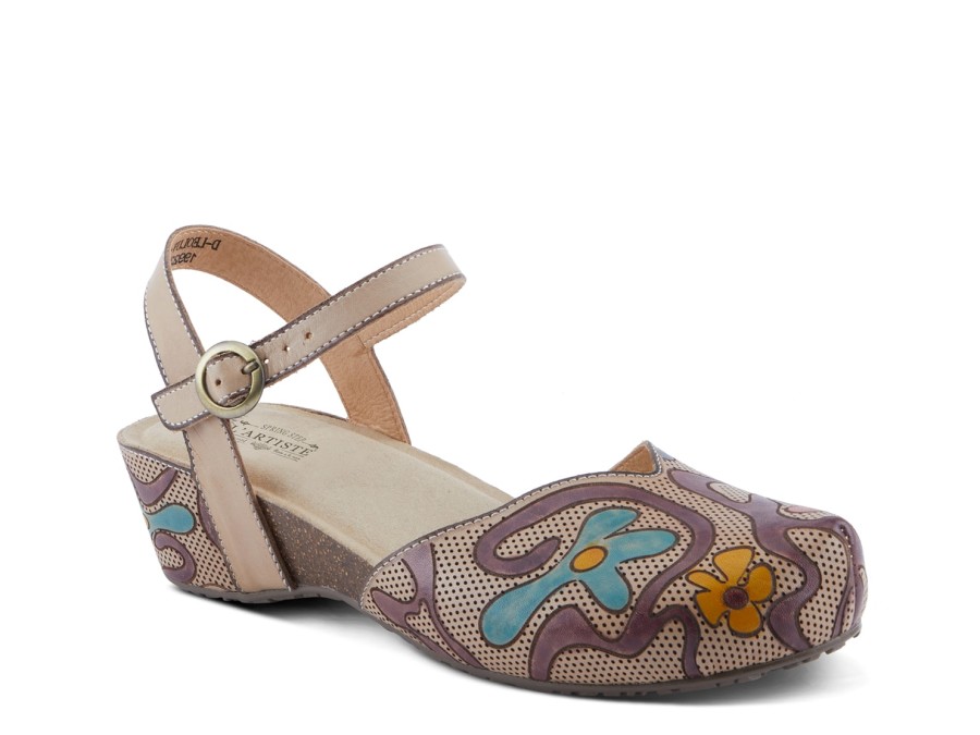 New L'Artiste by Spring Step Leoluv Clog Taupe/Multicolor