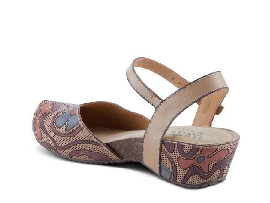 New L'Artiste by Spring Step Leoluv Clog Taupe/Multicolor