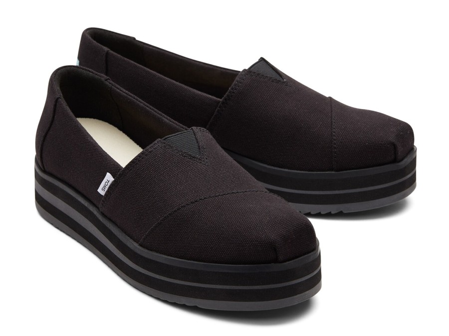 New TOMS Alp Midform Platform Slip-On Black