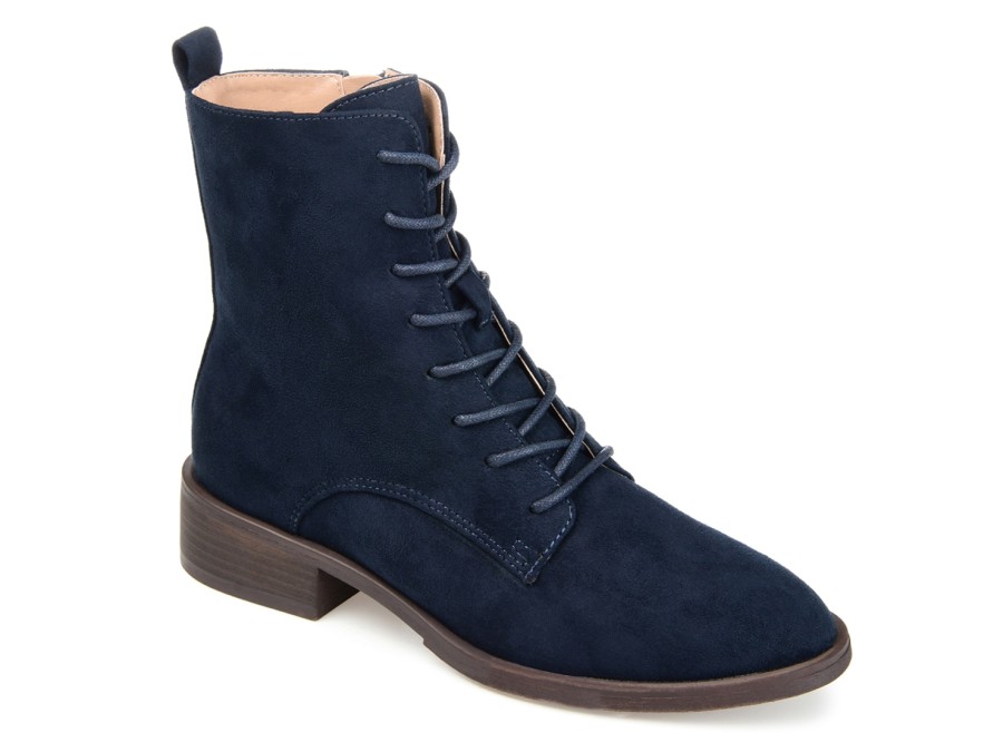 Best Journee Collection Vienna Combat Boot Navy