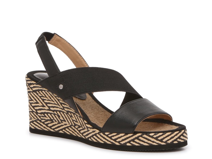 Clearance Adrienne Vittadini Bandelle Wedge Sandal Black