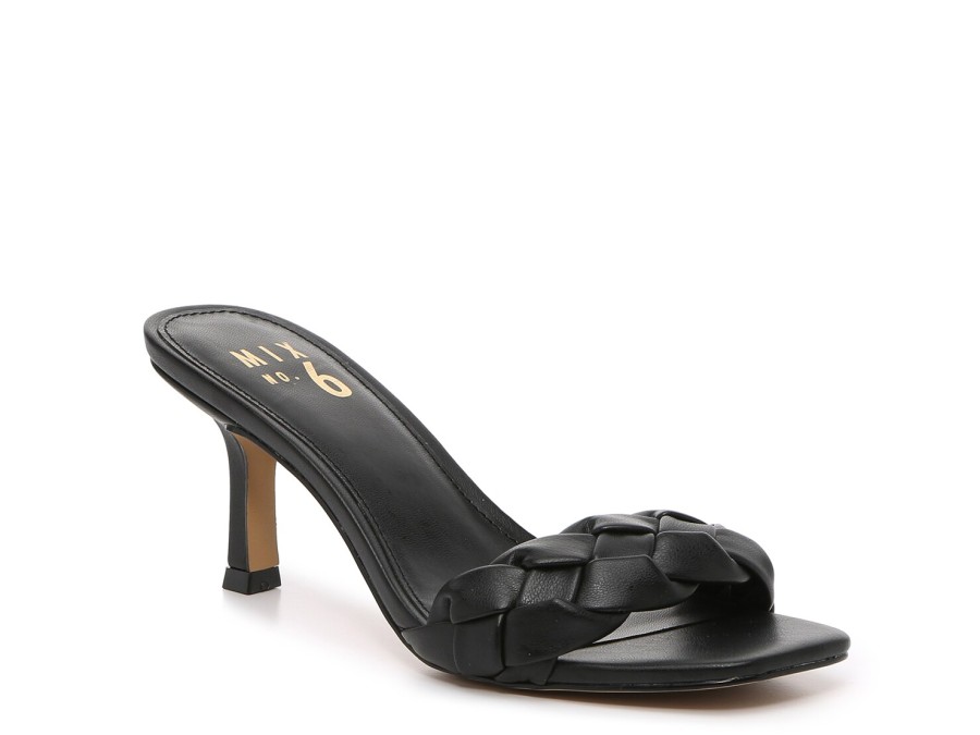 Online Mix No. 6 Elandra Sandal Black Faux Leather