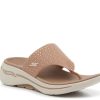 Clearance Skechers Go Walk Arch Fit Glam Wedge Sandal Taupe