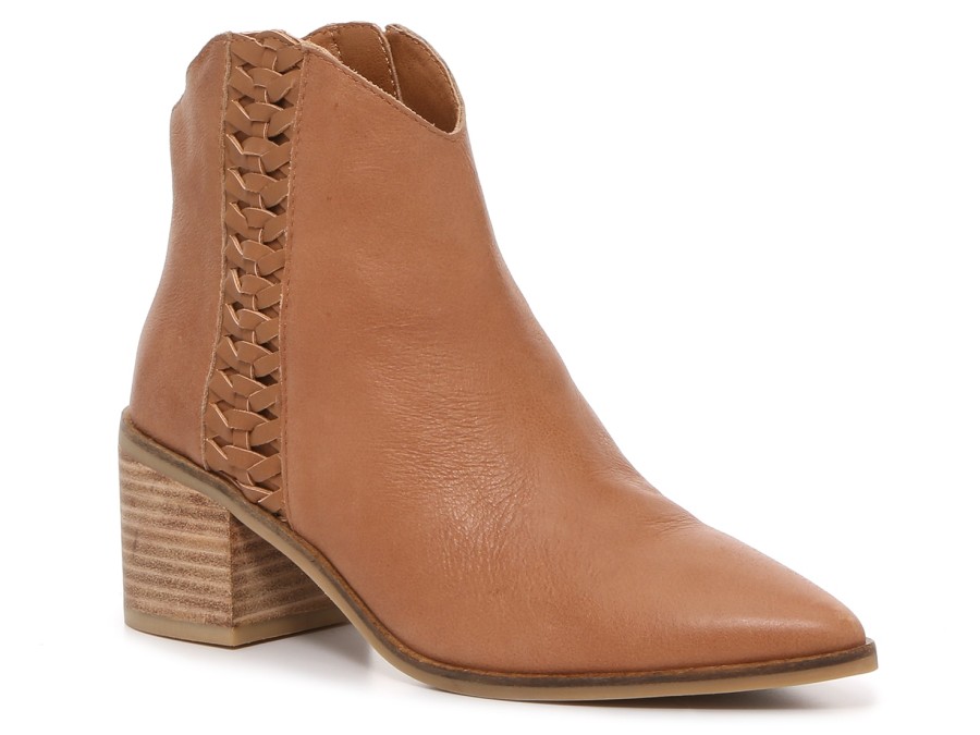 New Lucky Brand Cosmio Western Bootie Brown