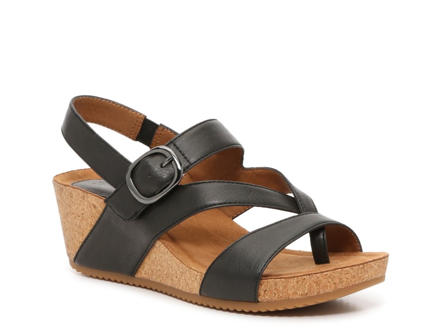 New Eurosoft Evelyn Wedge Sandal Black