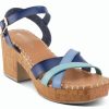 New Patrizia by Spring Step Sandrine Platform Sandal Blue Multicolor