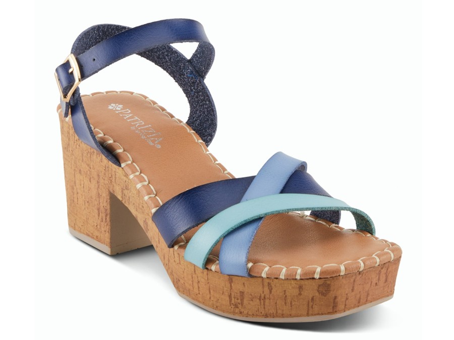 New Patrizia by Spring Step Sandrine Platform Sandal Blue Multicolor