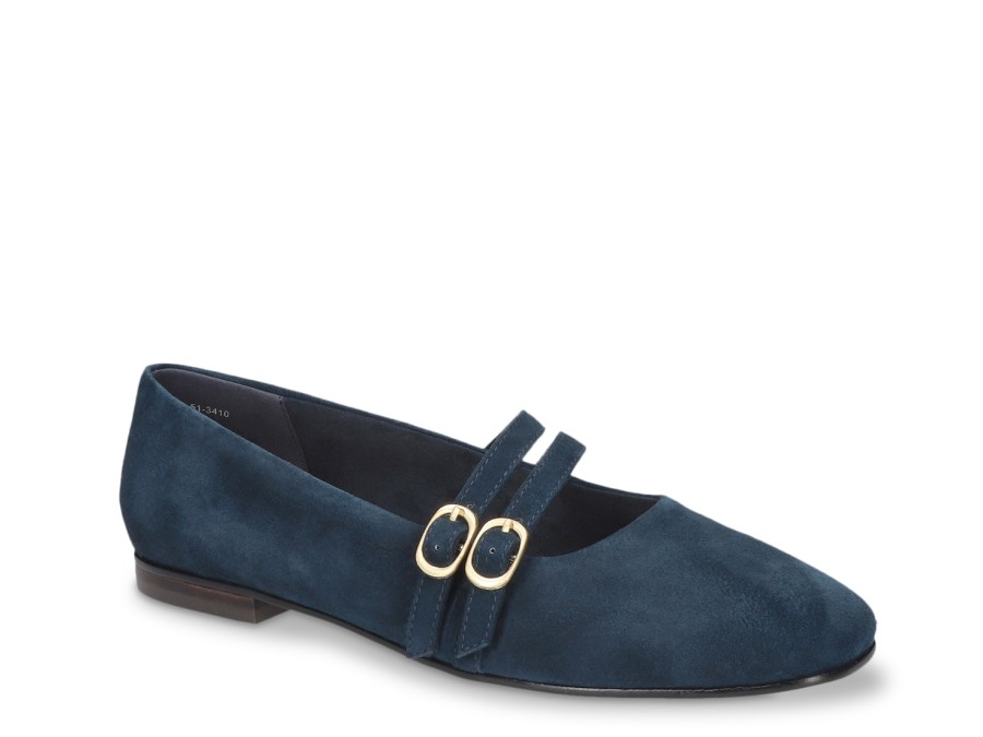 Online Bella Vita Daven Mary Jane Flat Navy Suede