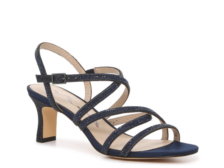 Hot Nina Bloom Sandal Navy Rhinestone