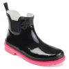 New Journee Collection Tekoa Rain Boot Black/Pink