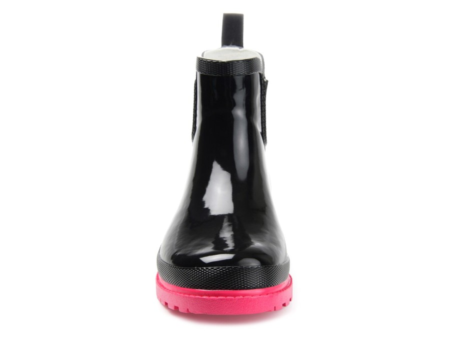 New Journee Collection Tekoa Rain Boot Black/Pink