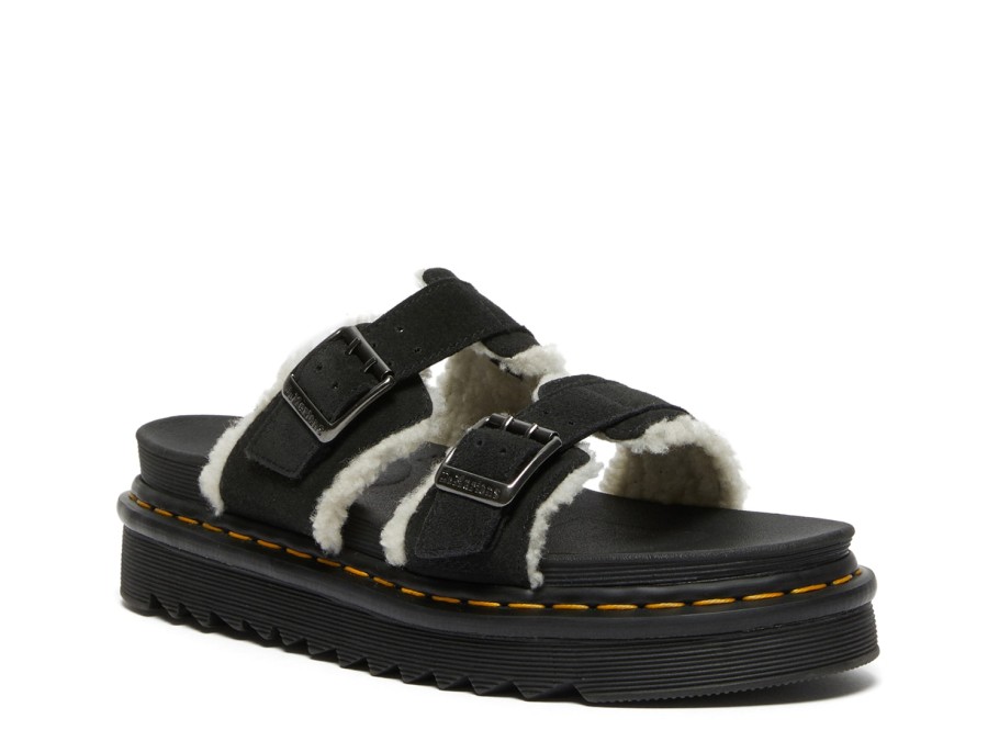 Wholesale Dr. Martens Myles Platform Sandal - Women'S Black/Faux Fur Lining