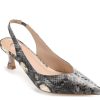 Best Journee Collection Mikoa Pump Grey Snake Print