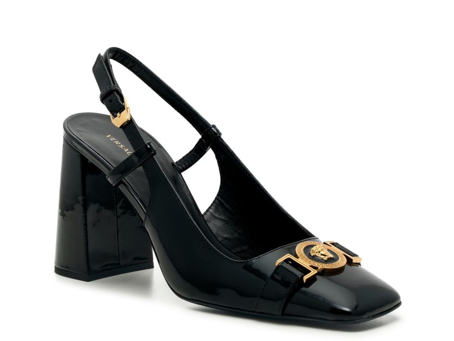 New Versace Slingback Pump Black