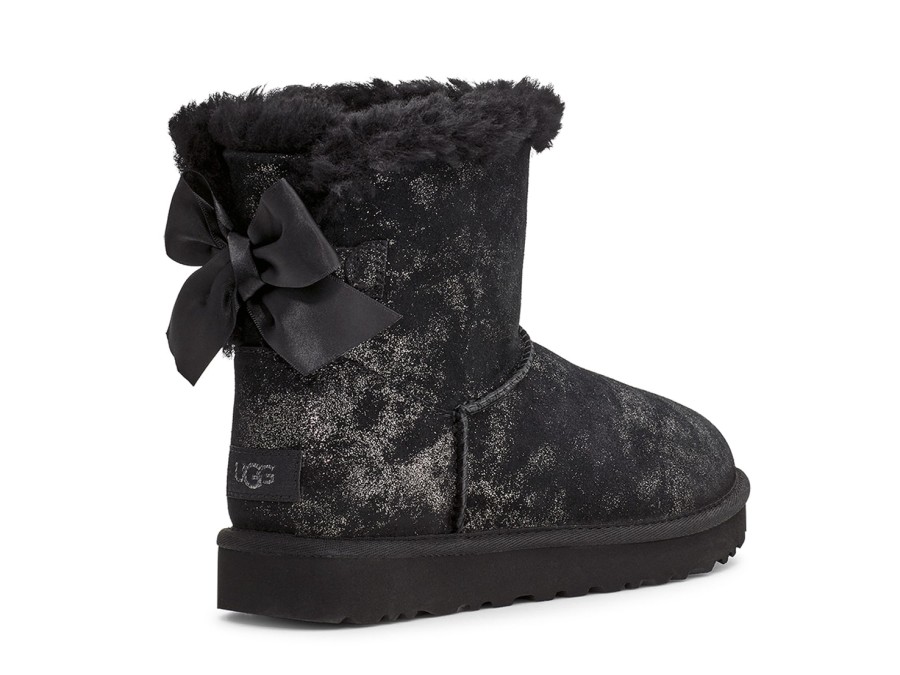 Hot UGG Bailey Bow Mini Glimmer Bootie Black/Silver