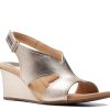 Wholesale Clarks Kyarra Aster Wedge Sandal Pewter Metallic