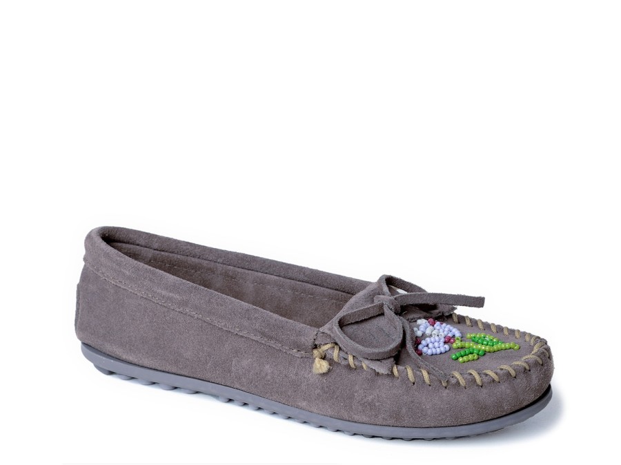 Hot Minnetonka Ziigwan Waabigwan Slipper Grey