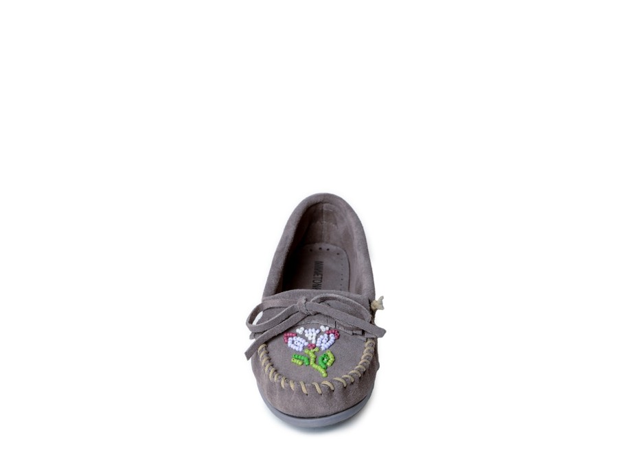 Hot Minnetonka Ziigwan Waabigwan Slipper Grey