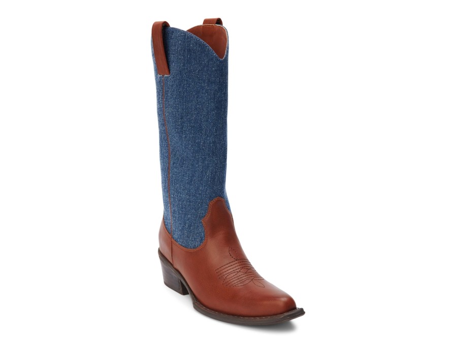 Clearance Coconuts Banks Western Boot Indigo Denim