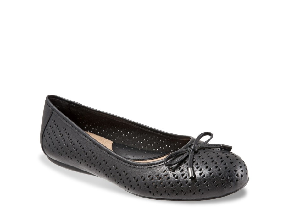 Online Softwalk Napa Laser Ballet Flat Black