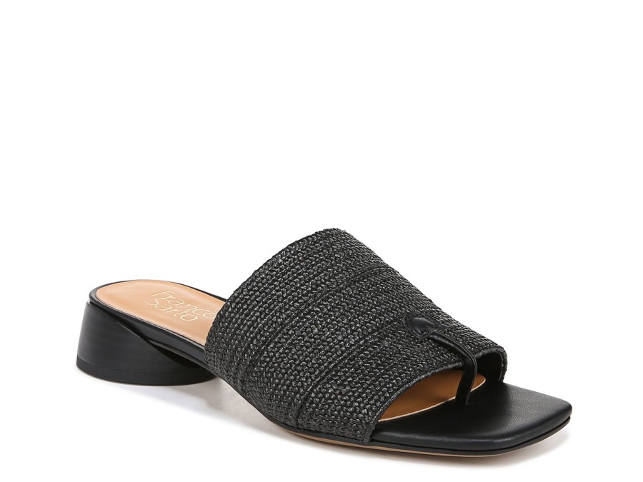 Clearance Franco Sarto Loran Sandal Black Raffia