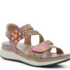 Wholesale L'Artiste by Spring Step Brissa Sandal Grey/Multicolor Butterfly Floral Print