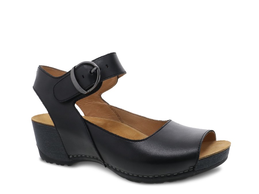 Clearance Dansko Tiana Wedge Sandal Black