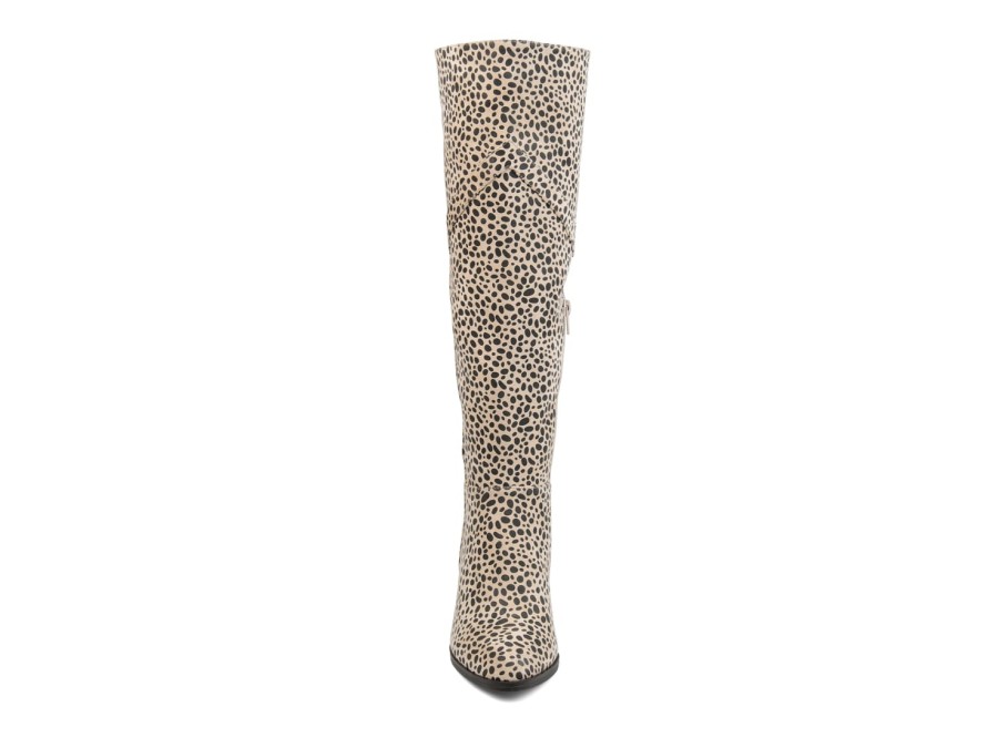 Hot Journee Collection Kyllie Extra Wide Calf Boot Light Brown/Black Cheetah Print