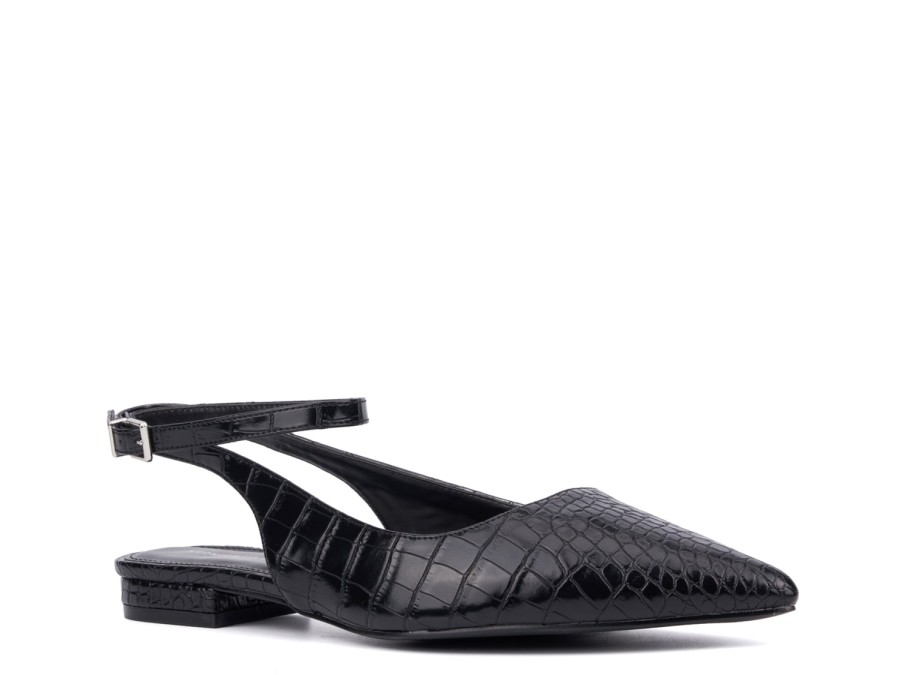 New Fashion To Figure Bevelyn Flat Black Croc Print