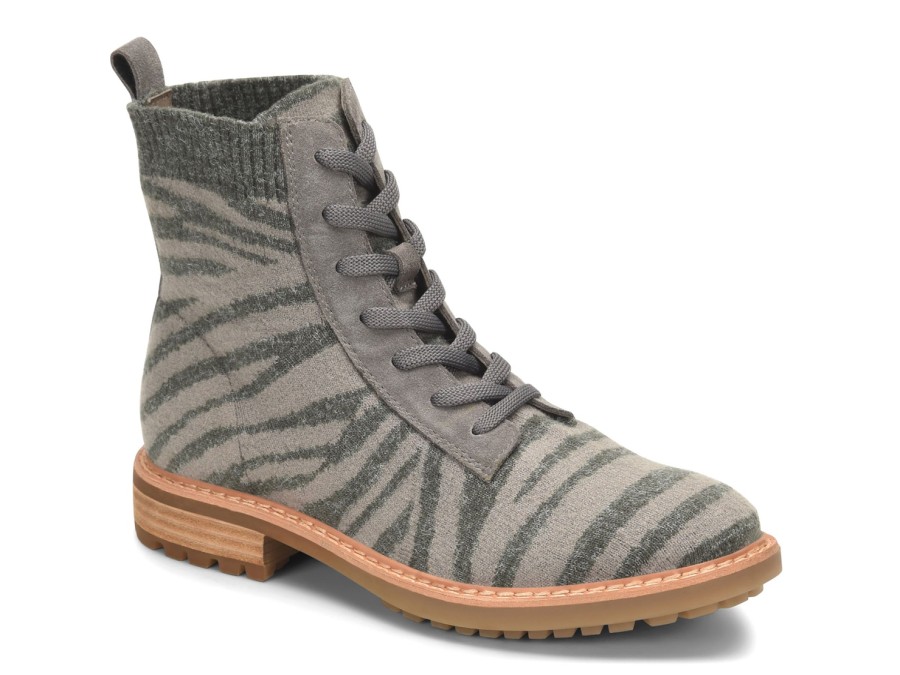 Online Sofft Landee Combat Boot Grey Zebra Print