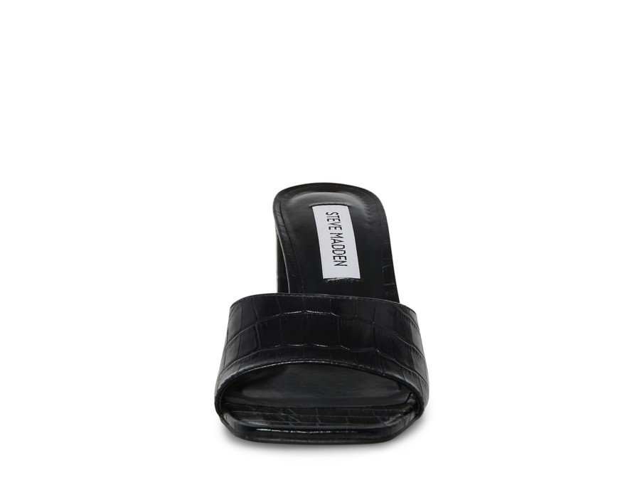 New Steve Madden Alaya Sandal Black Croc Print