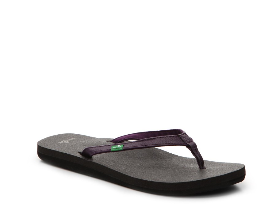 Clearance Sanuk Yoga Joy Flip Flop Purple