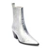 New Matisse Collins Western Bootie Silver Metallic Croc Print Leather