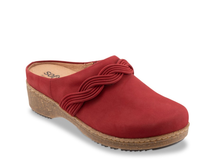 Online Softwalk Arvada Twist Clog Red Nubuck