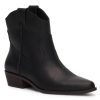 Online Lucky Brand Hadrya Western Bootie Black Leather