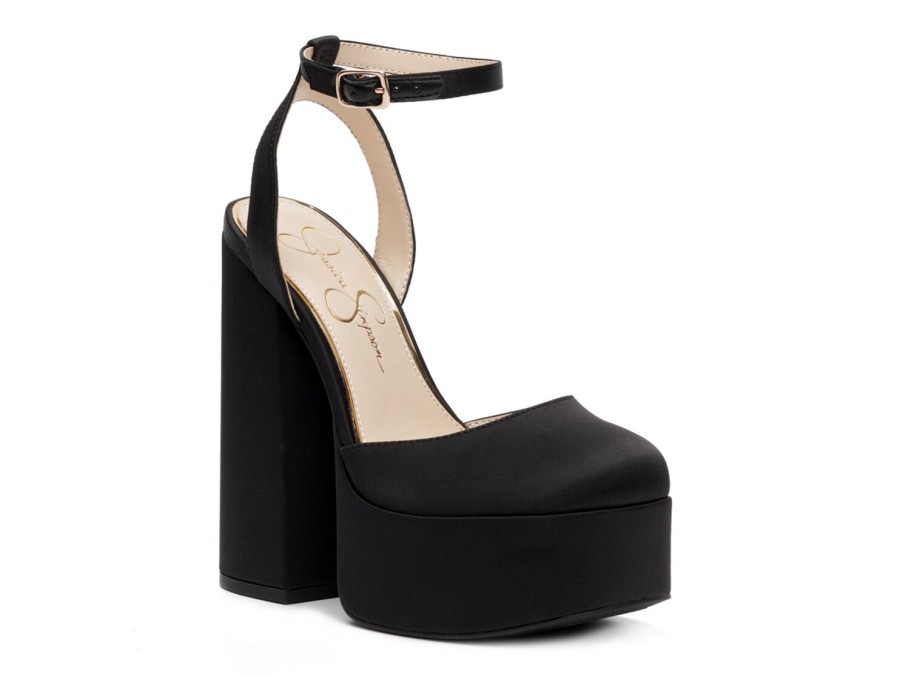 New Jessica Simpson Skilla Platform Pump Black Fabric