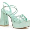 New Chinese Laundry No Prob Platform Sandal Mint Green Metallic