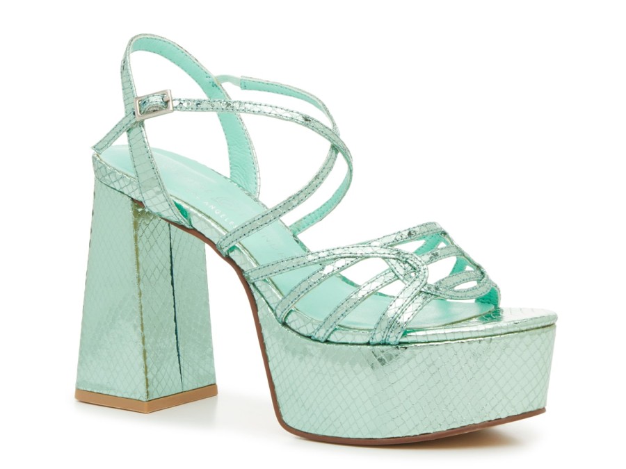 New Chinese Laundry No Prob Platform Sandal Mint Green Metallic