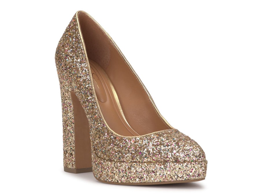 Clearance Jessica Simpson Glynis Platform Pump Gold Metallic