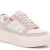 New Le TIGRE Midtown Platform Sneaker - Women'S Light Grey/Orange/White Platform