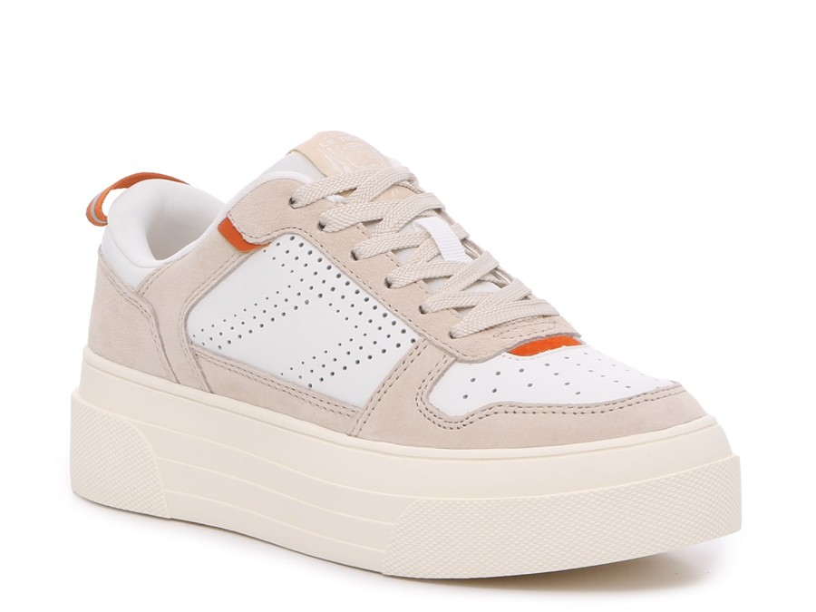 New Le TIGRE Midtown Platform Sneaker - Women'S Light Grey/Orange/White Platform