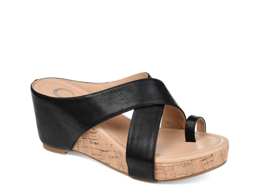 New Journee Collection Rayna Wedge Sandal Black