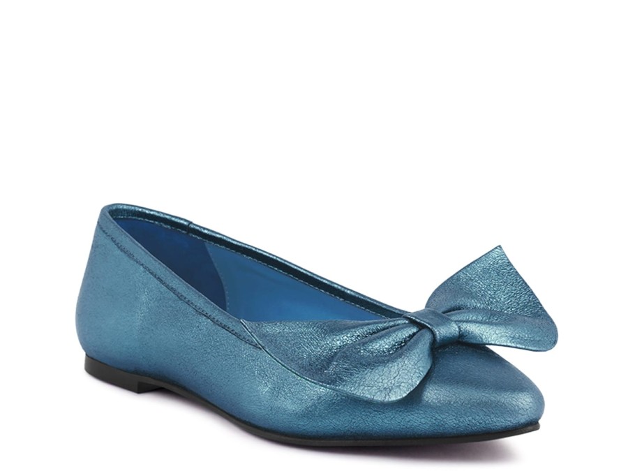 Clearance Rag & Co Pie Tribe Ballerina Flat Blue Metallic