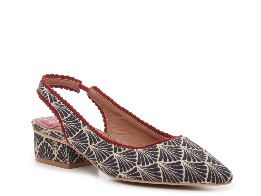 Online Chinese Laundry Mango Pump Beige/Navy Fan Print